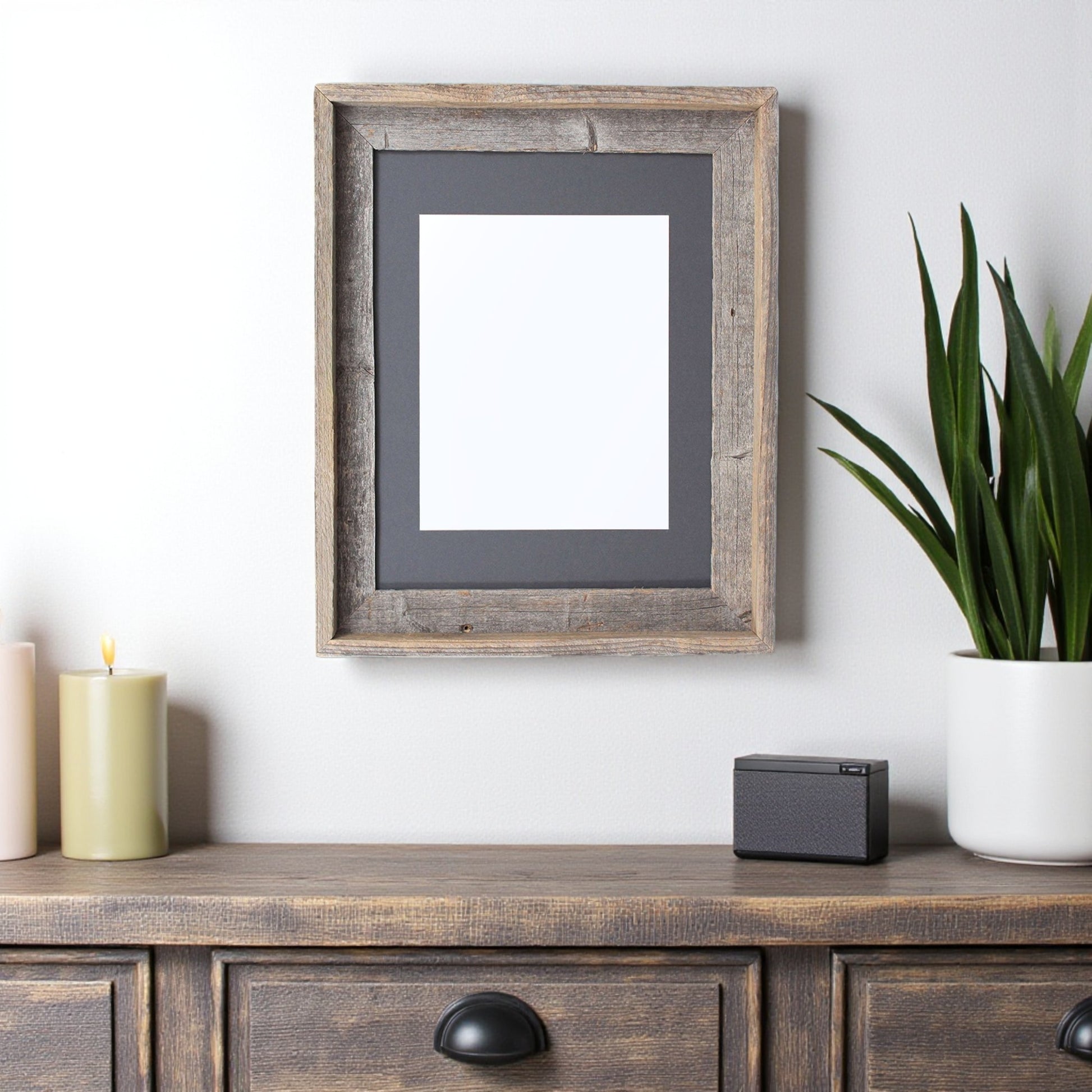 16" x 20" Gray Solid Wood Hanging Picture Frame-1