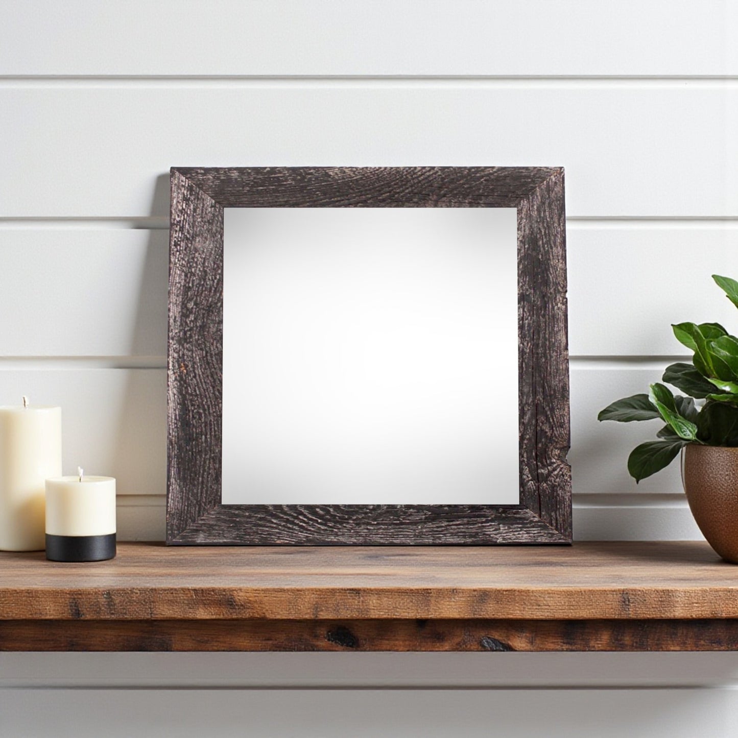 12" x 12" Black Solid Wood Tabletop Picture Frame-1
