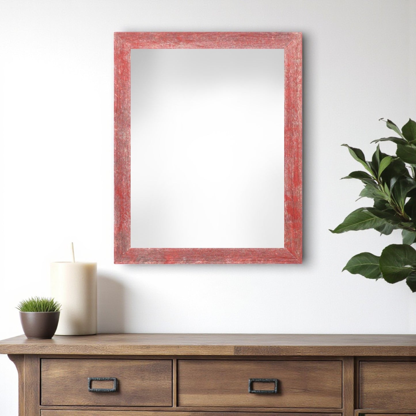 12" x 18" Red Solid Wood Hanging Picture Frame-1