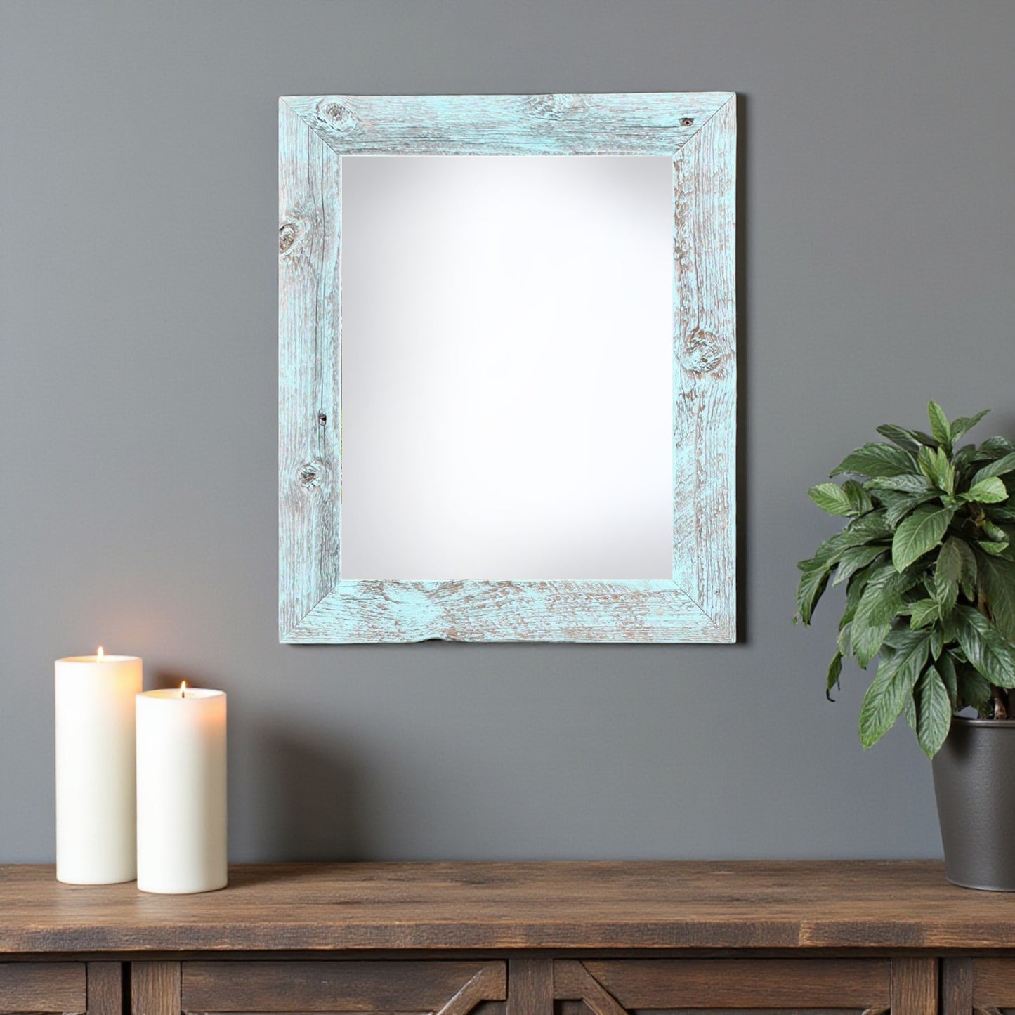 12" x 18" Blue Solid Wood Hanging Picture Frame-1