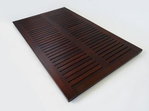 31" Dark Brown Teak Slat Non Slip Bath Mat-3