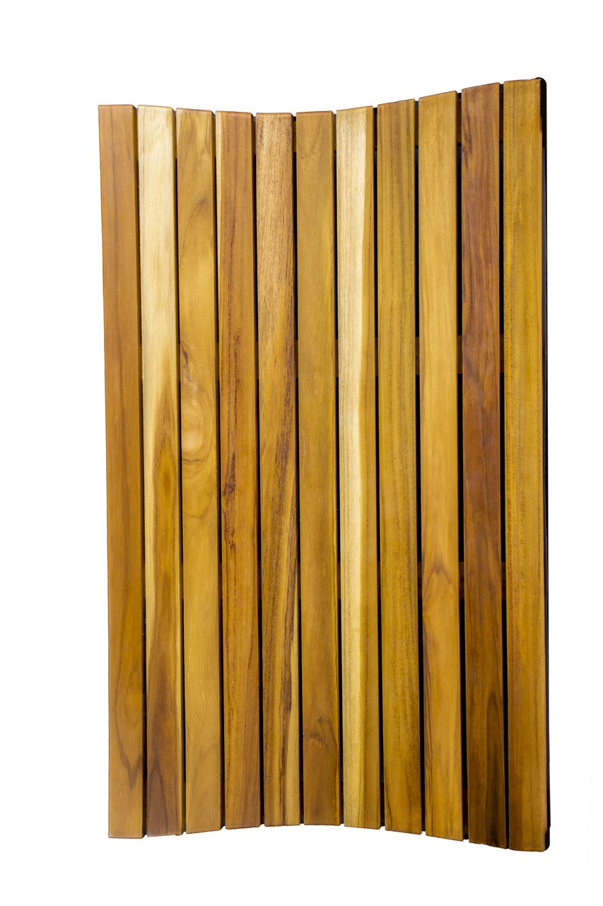 31" Brown Teak Slat Non Slip Bath Mat-2