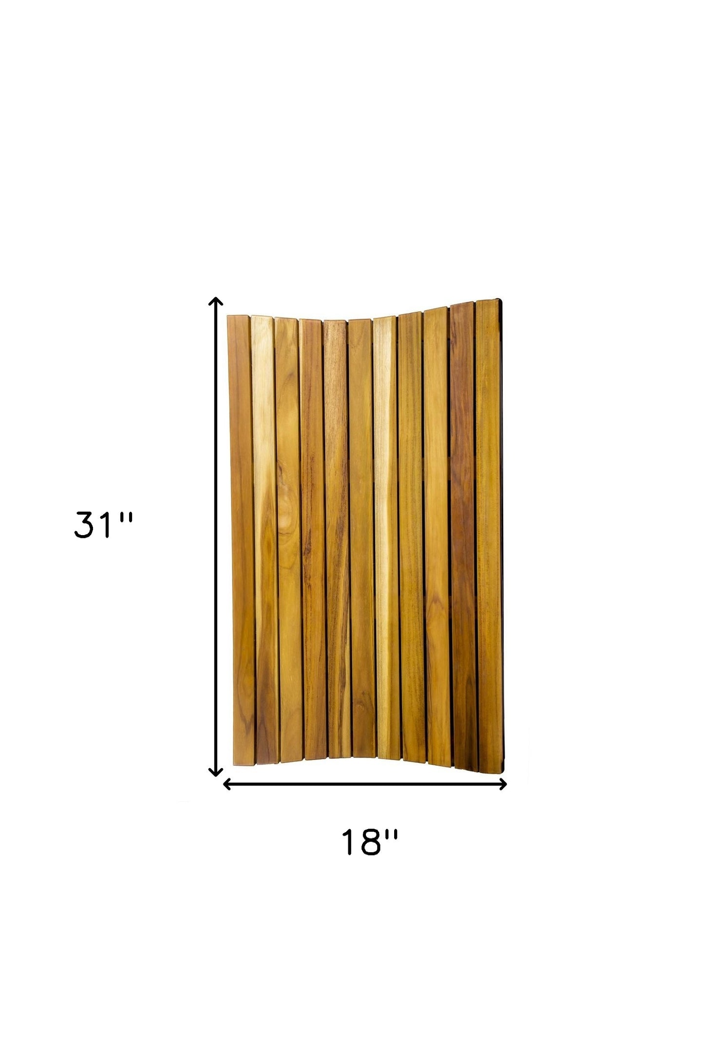 31" Brown Teak Slat Non Slip Bath Mat-4