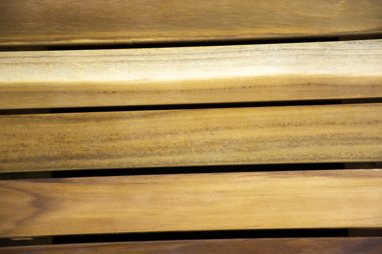 40" Brown Teak Slat Non Slip Bath Mat-5