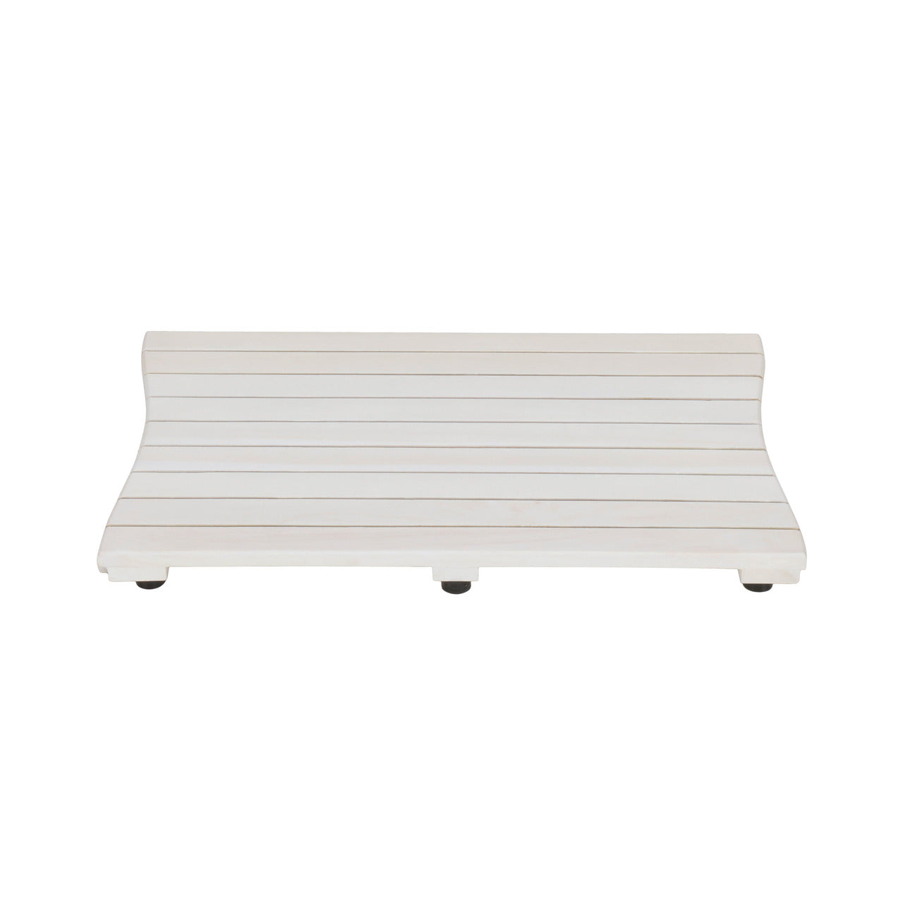 23" White Teak Slat Non Slip Bath Mat-2