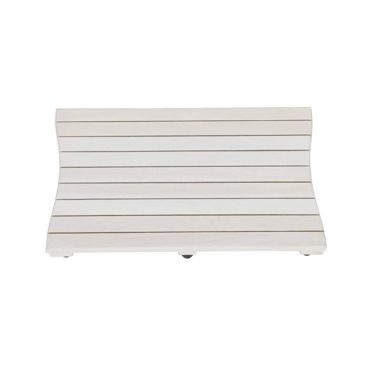 23" White Teak Slat Non Slip Bath Mat-5