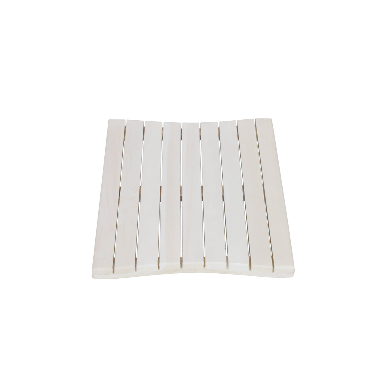 23" White Teak Slat Non Slip Bath Mat-1