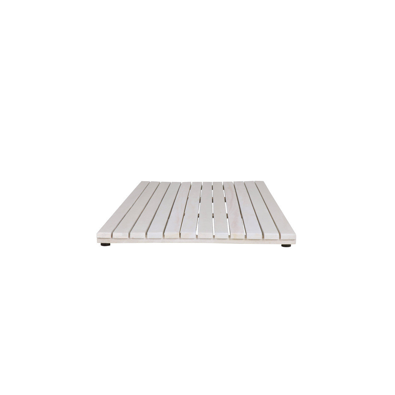 40" White Teak Slat Non Slip Bath Mat-4