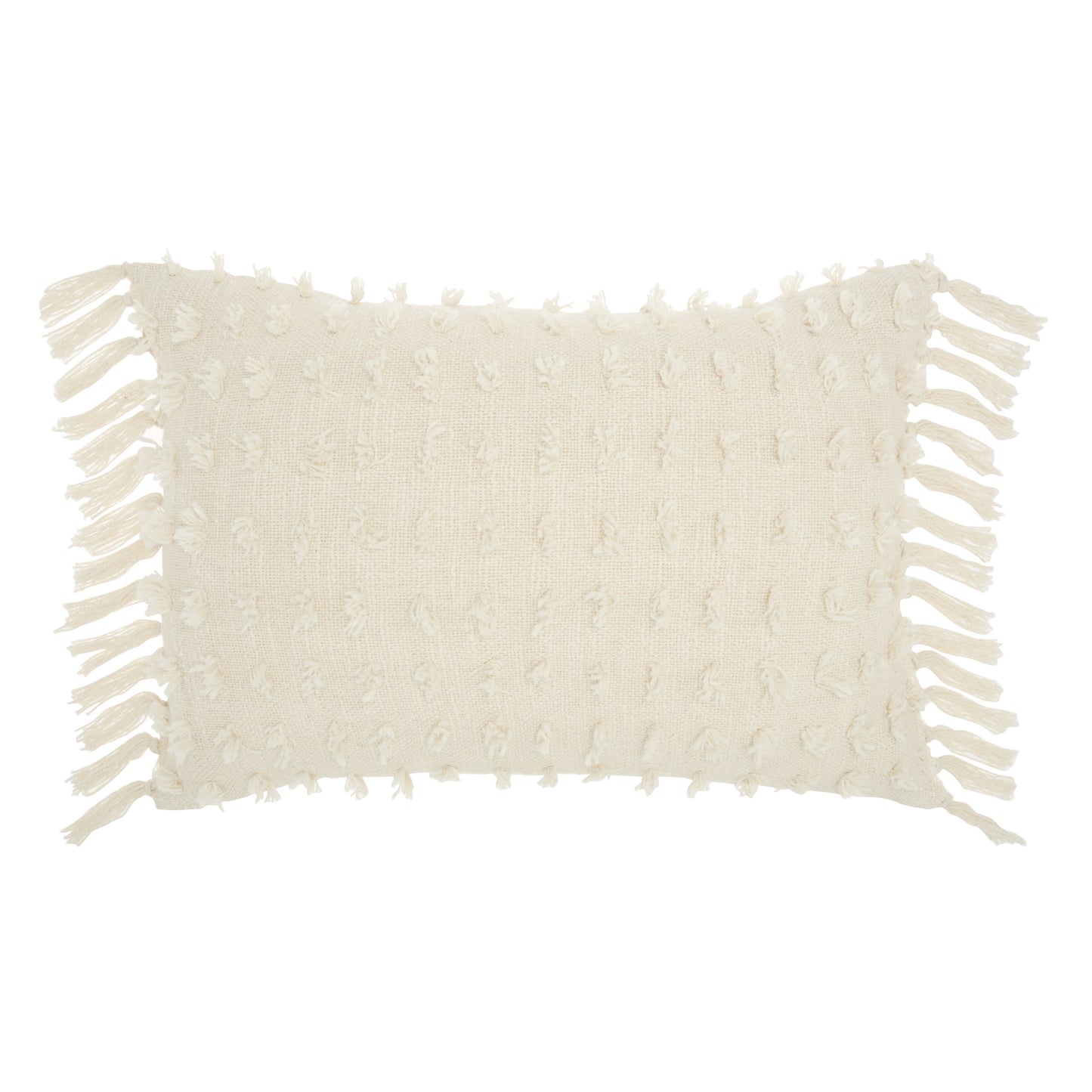 14" X 20" White Cotton Throw Pillow-1