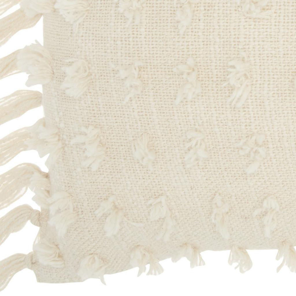 14" X 20" White Cotton Throw Pillow-2