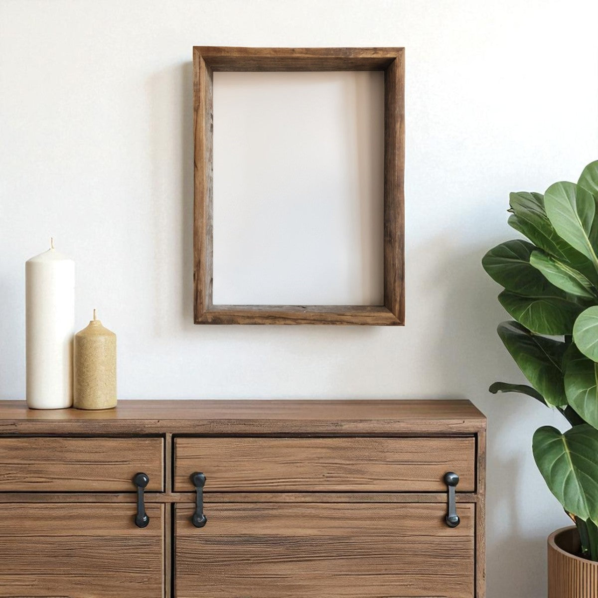 12" x 12" Gray Solid Wood Hanging Picture Frame-1