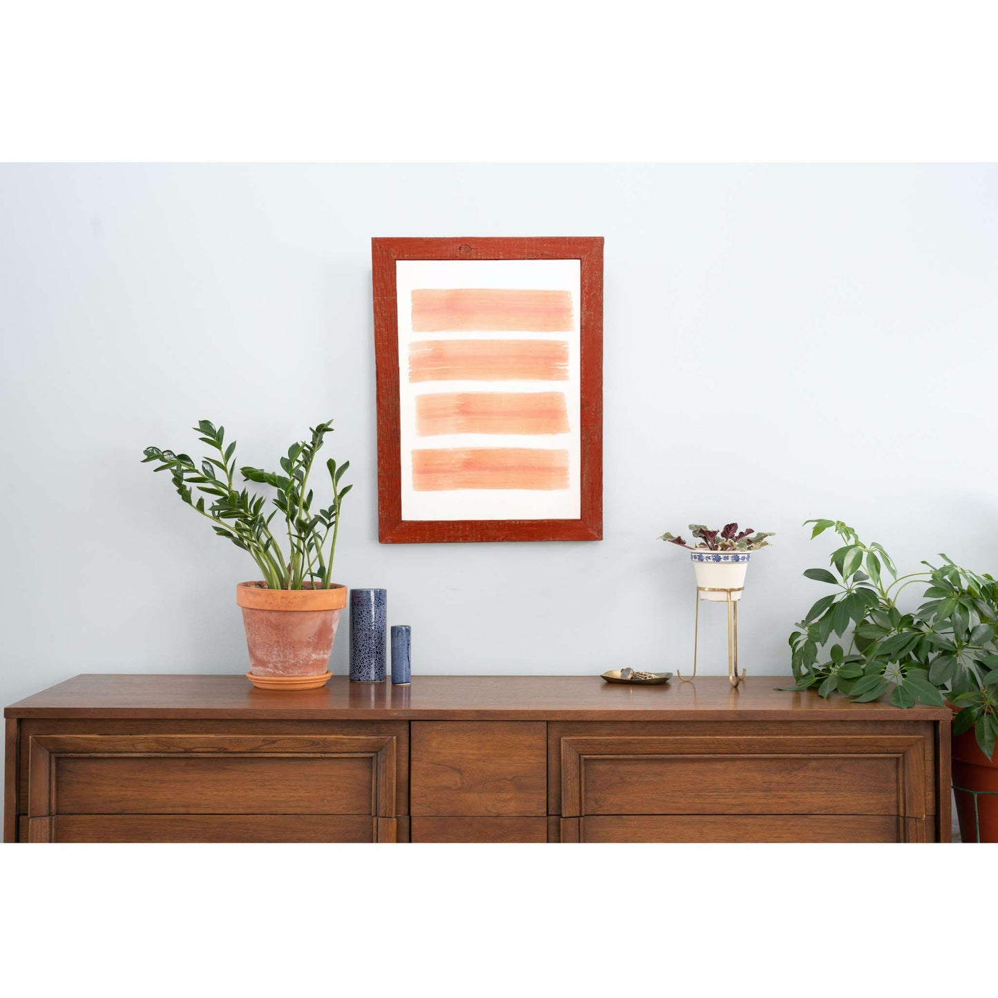 11" x 14" Red Solid Wood Hanging Picture Frame-3