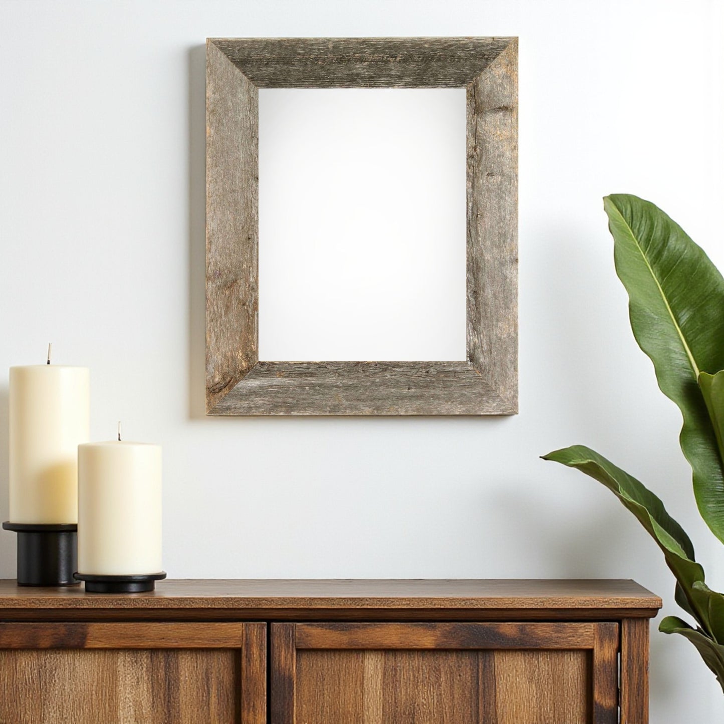 12" x 16" Gray Solid Wood Hanging Picture Frame-1