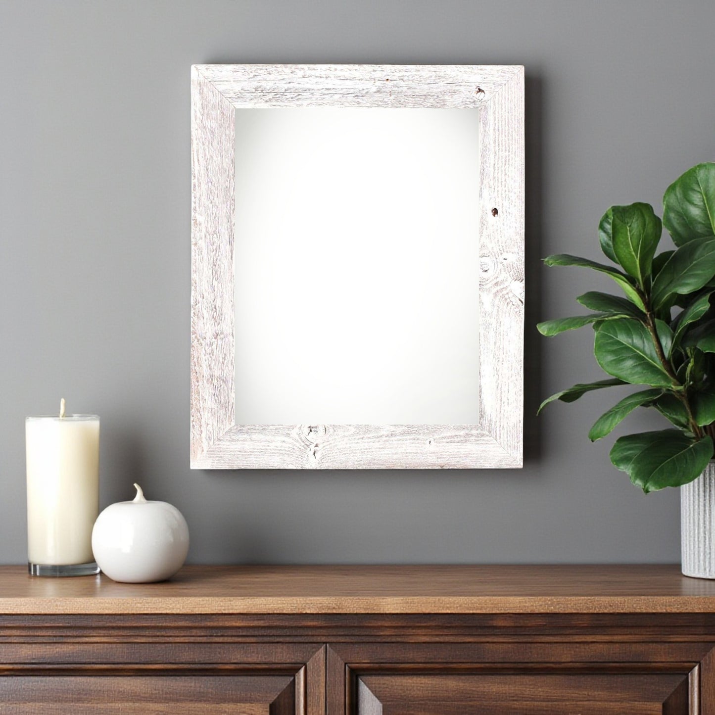 12" x 18" White Solid Wood Hanging Picture Frame-1