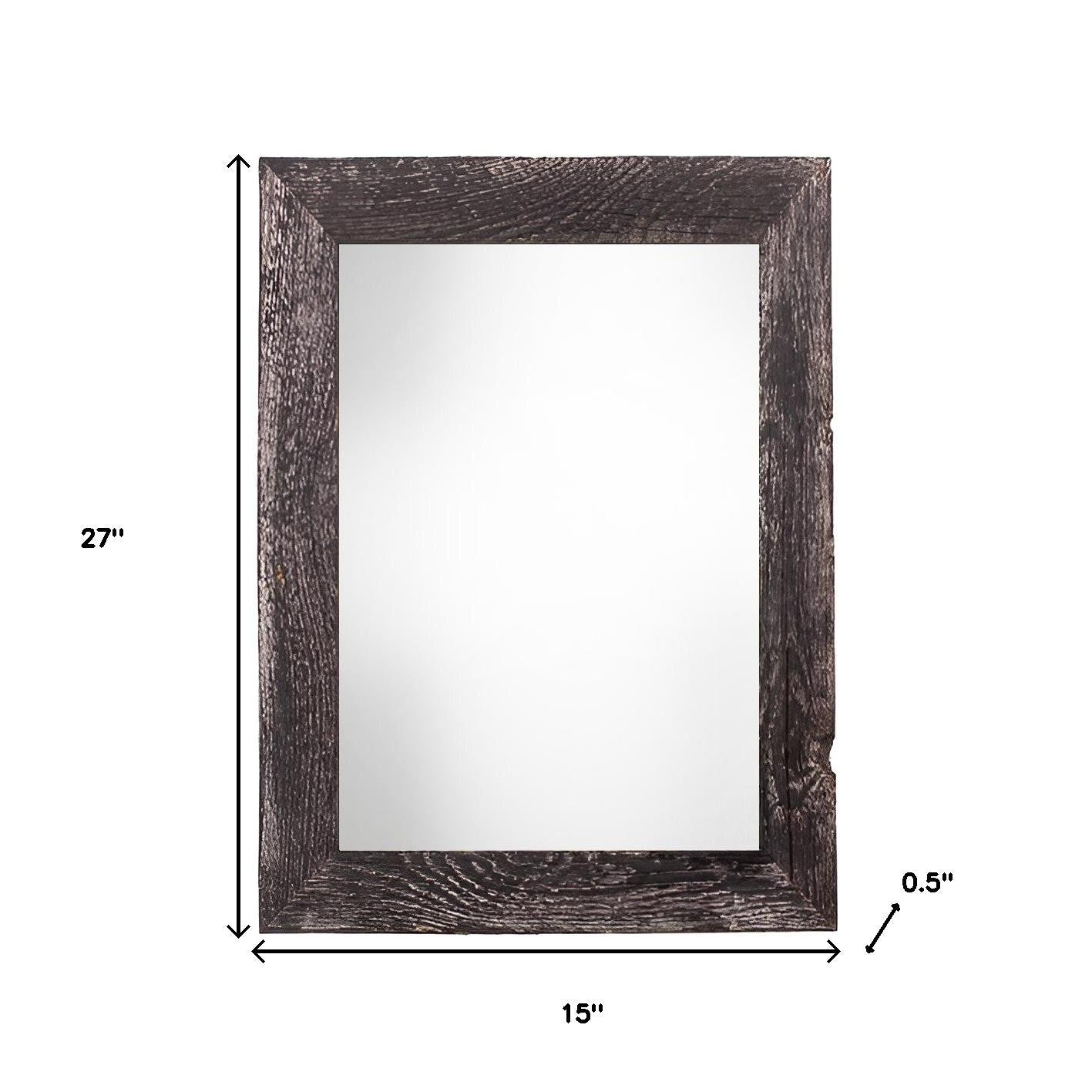 12" x 24" Black Solid Wood Hanging Picture Frame-6