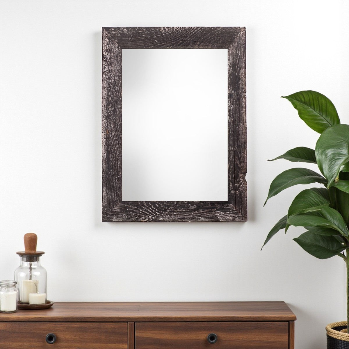 12" x 24" Black Solid Wood Hanging Picture Frame-1