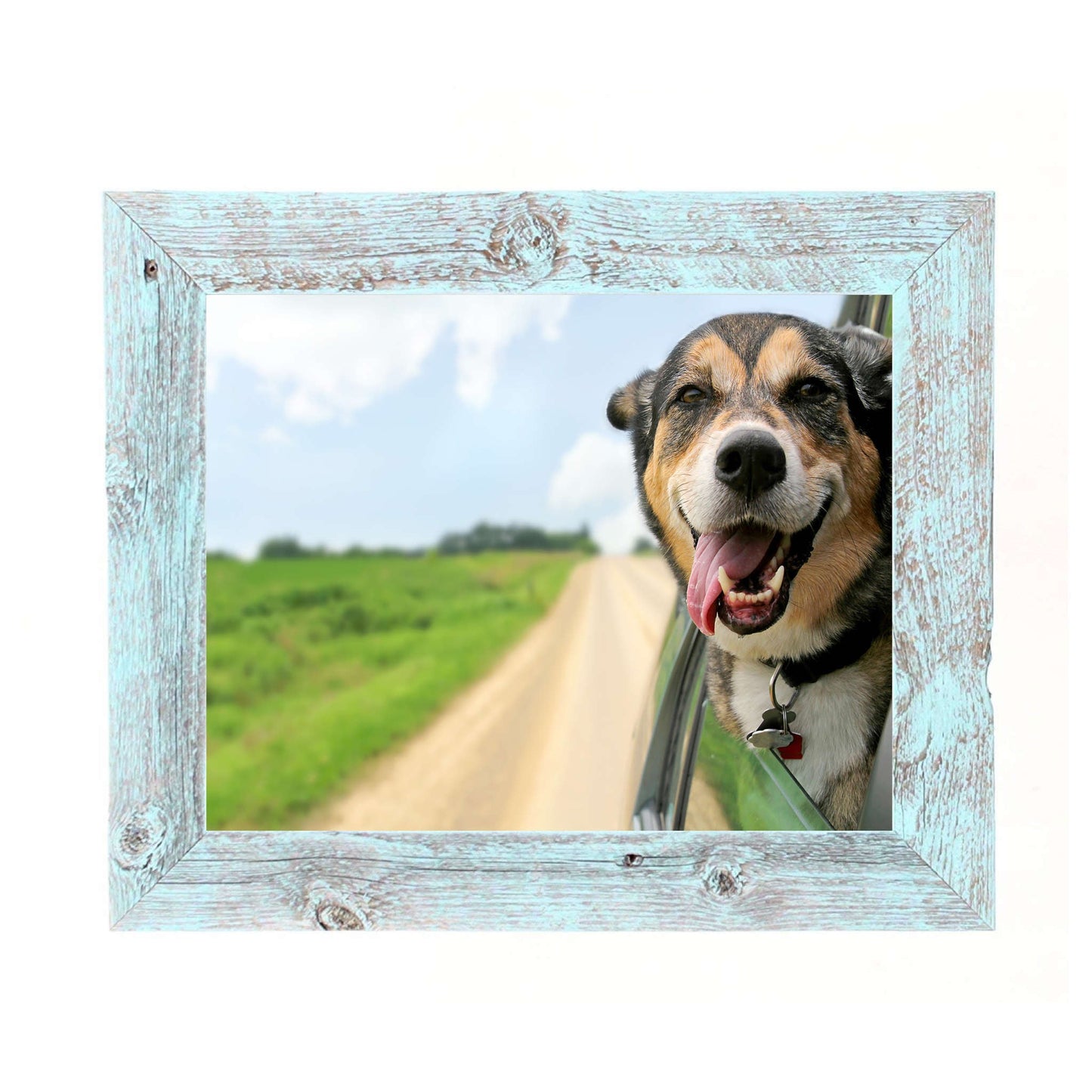 12" x 24" Blue Solid Wood Hanging Picture Frame-2