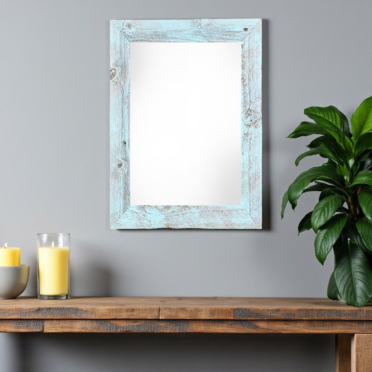 12" x 24" Blue Solid Wood Hanging Picture Frame-1