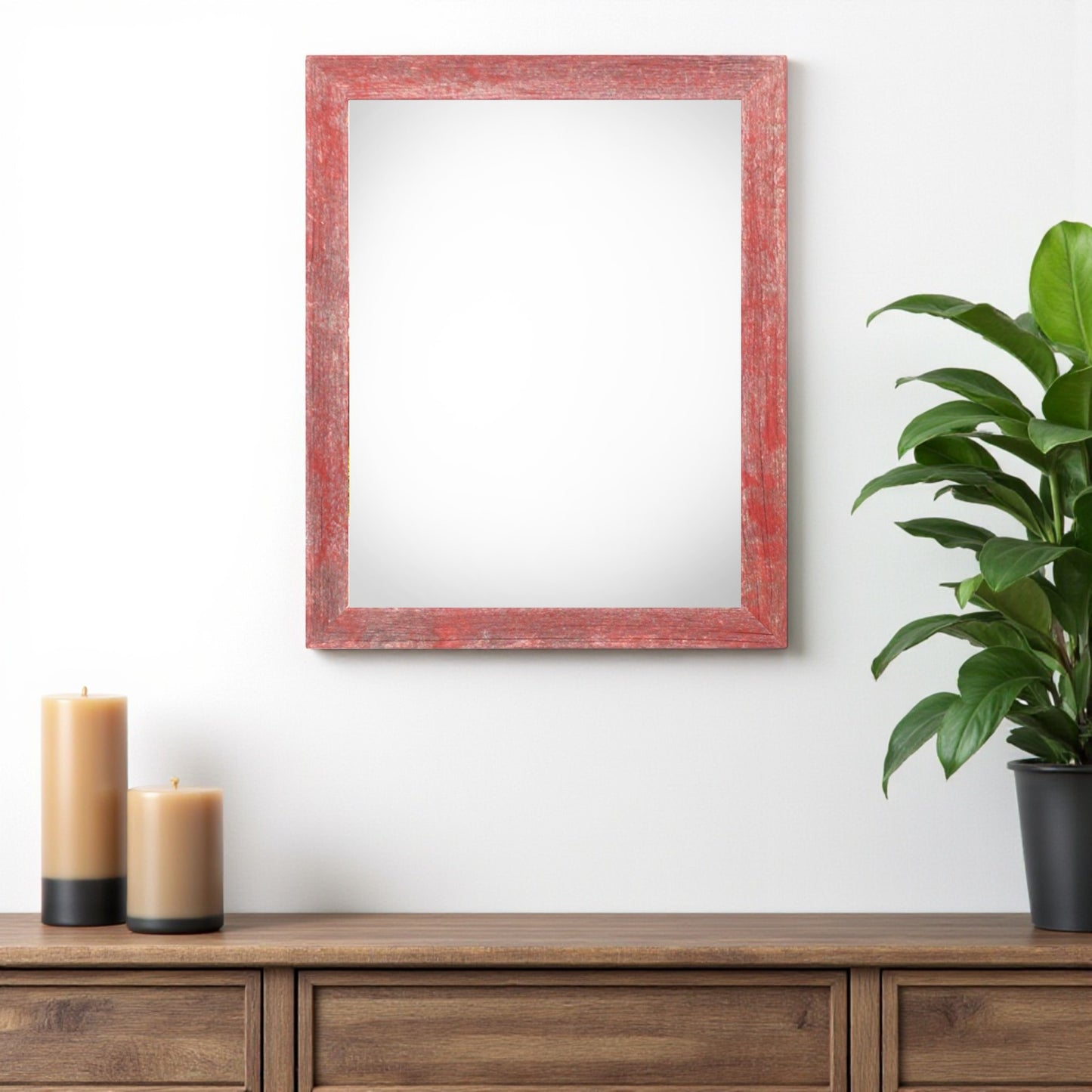 13" x 19" Red Solid Wood Hanging Picture Frame-1