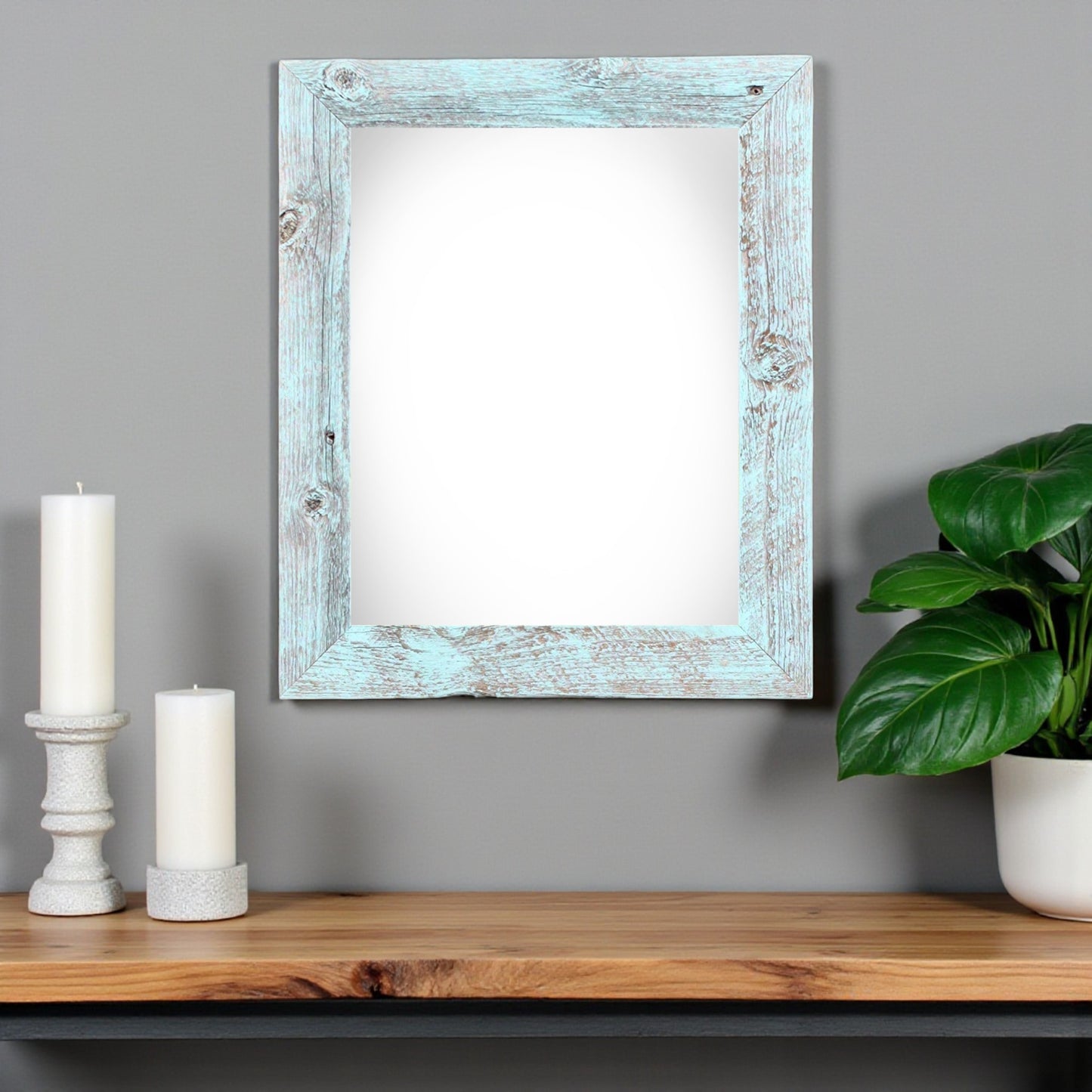 14" x 18" Blue Solid Wood Hanging Picture Frame-1