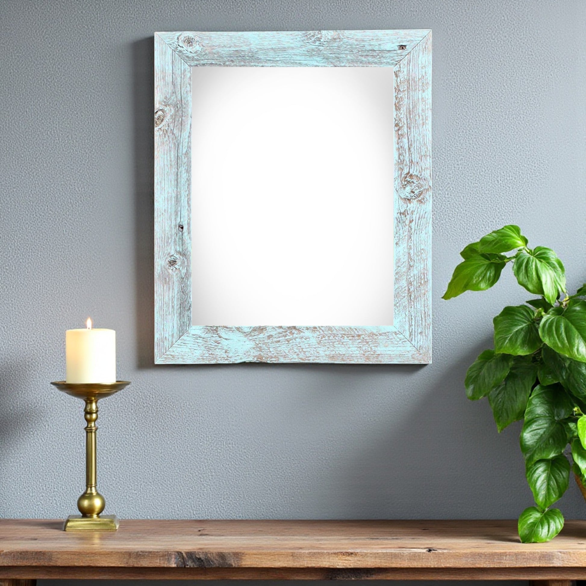 22" x 28" Blue Solid Wood Hanging Picture Frame-1