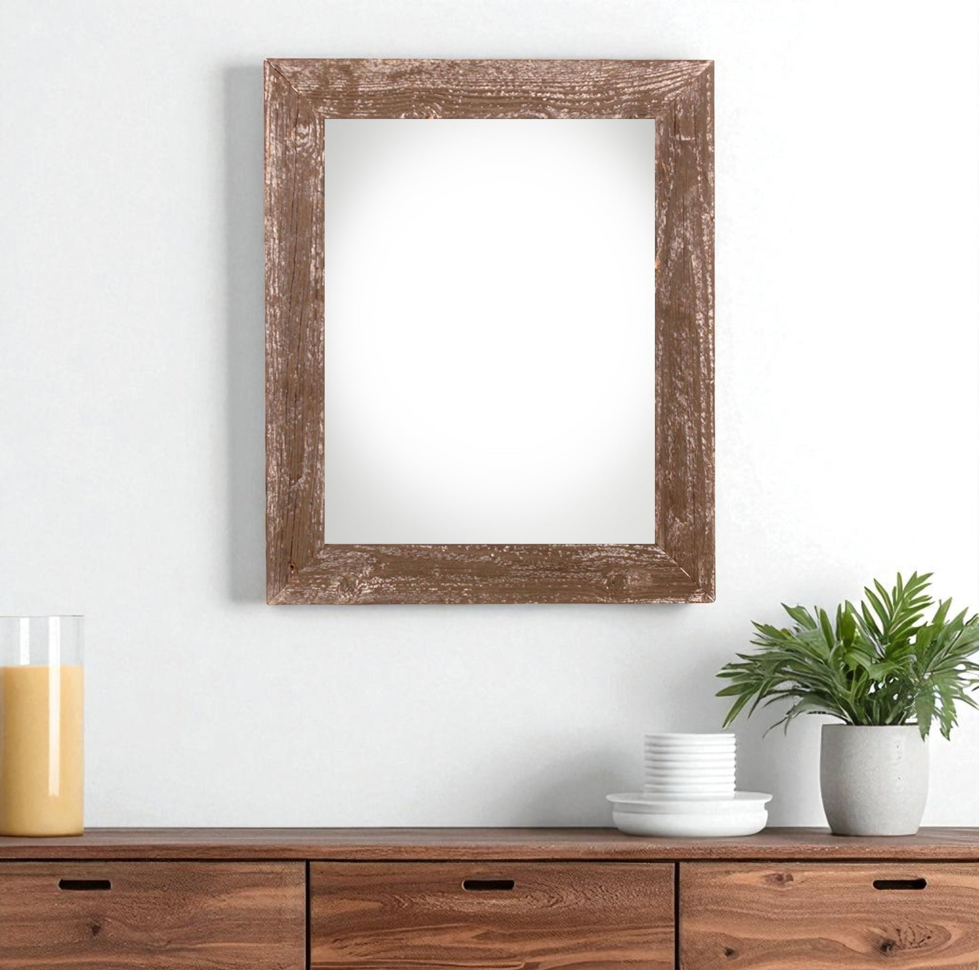 24" x 30" Brown Solid Wood Hanging Picture Frame-1