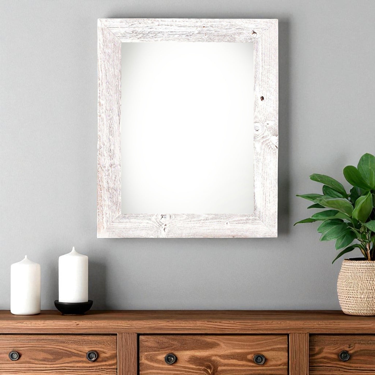 24" x 30" White Solid Wood Hanging Picture Frame-1