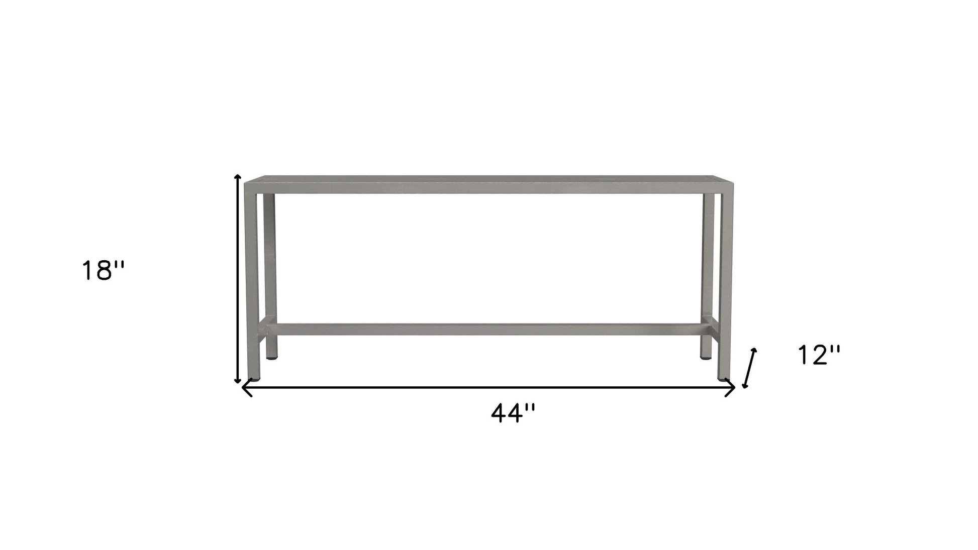 44" Silver Iron Bench-7