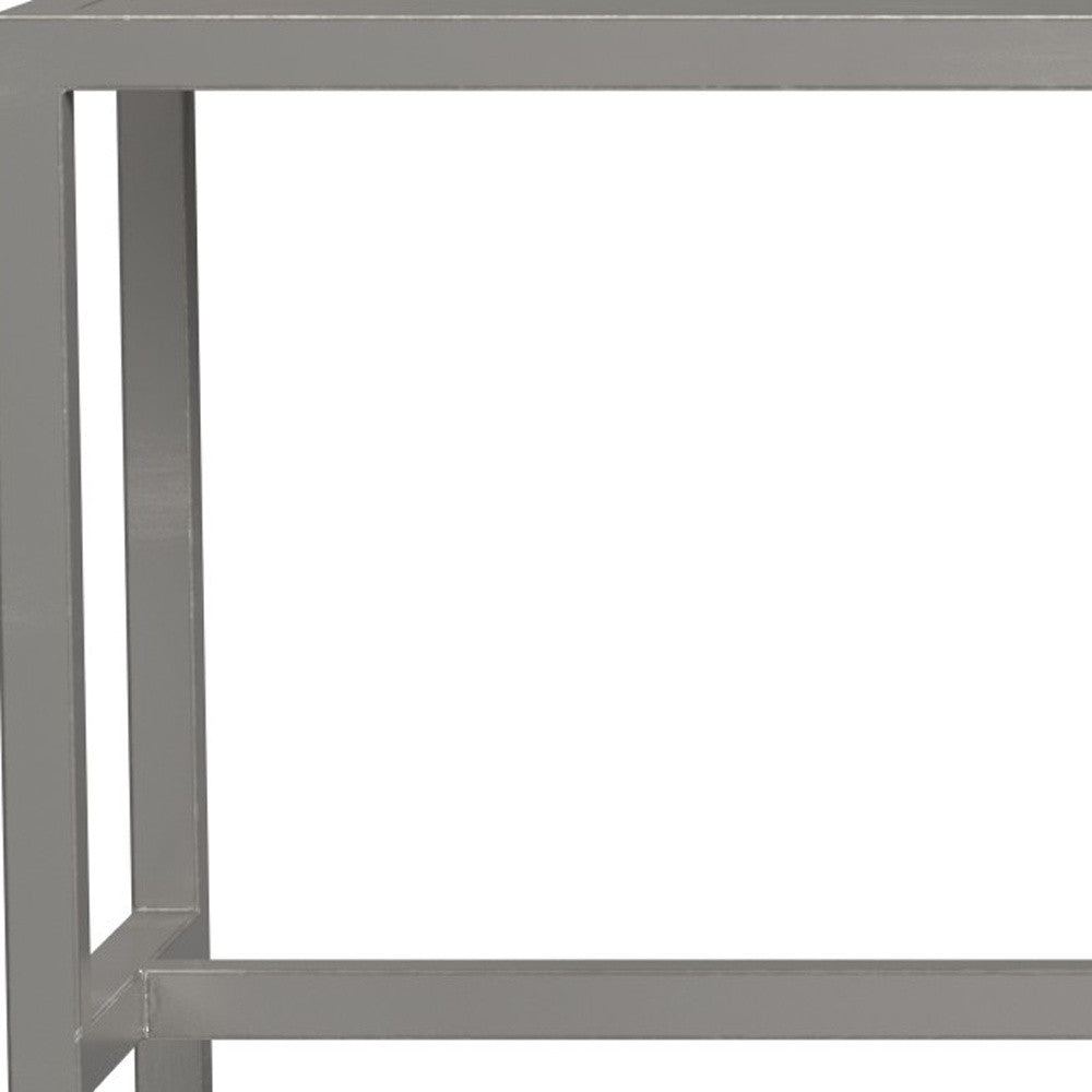44" Silver Iron Bench-5