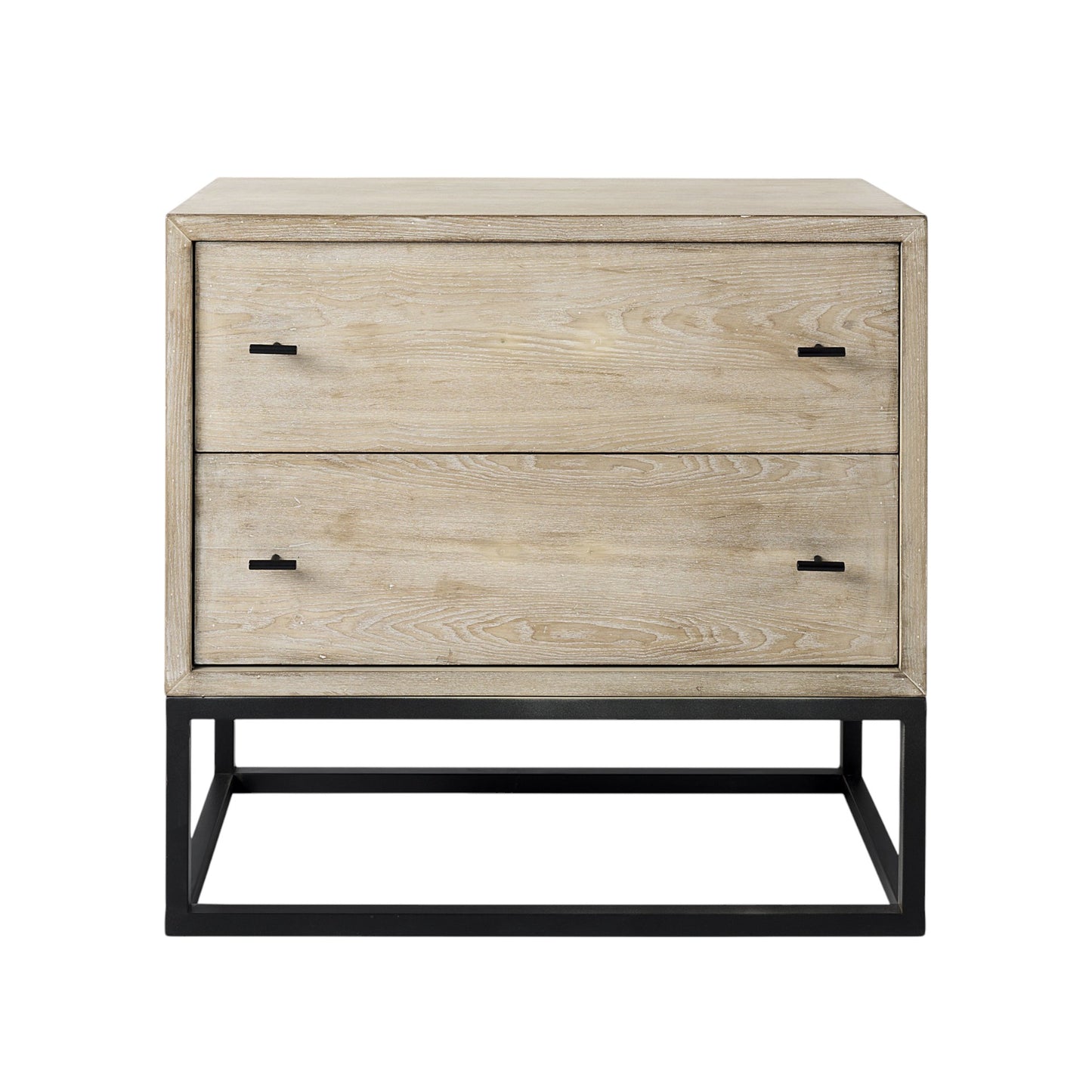 32" Natural Solid Wood Two Drawer Sideboard-0