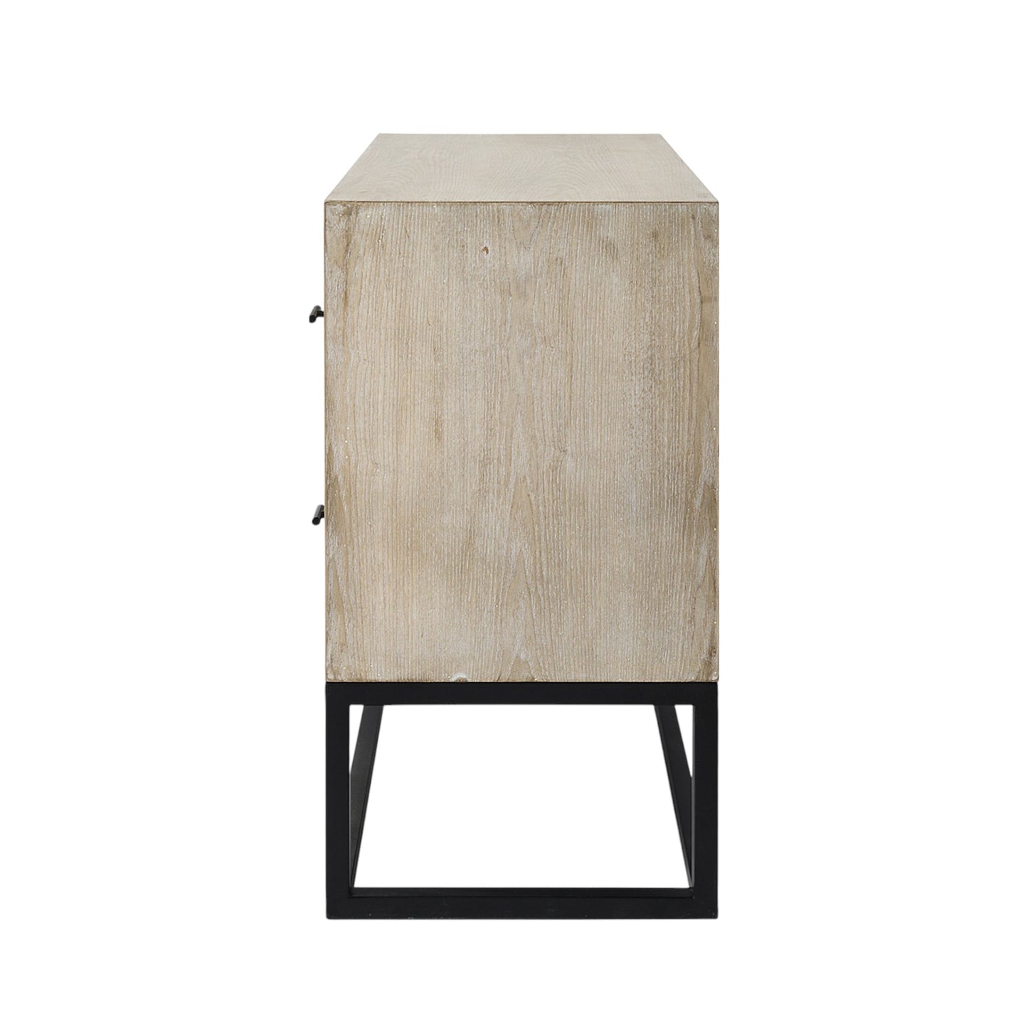 32" Natural Solid Wood Two Drawer Sideboard-6