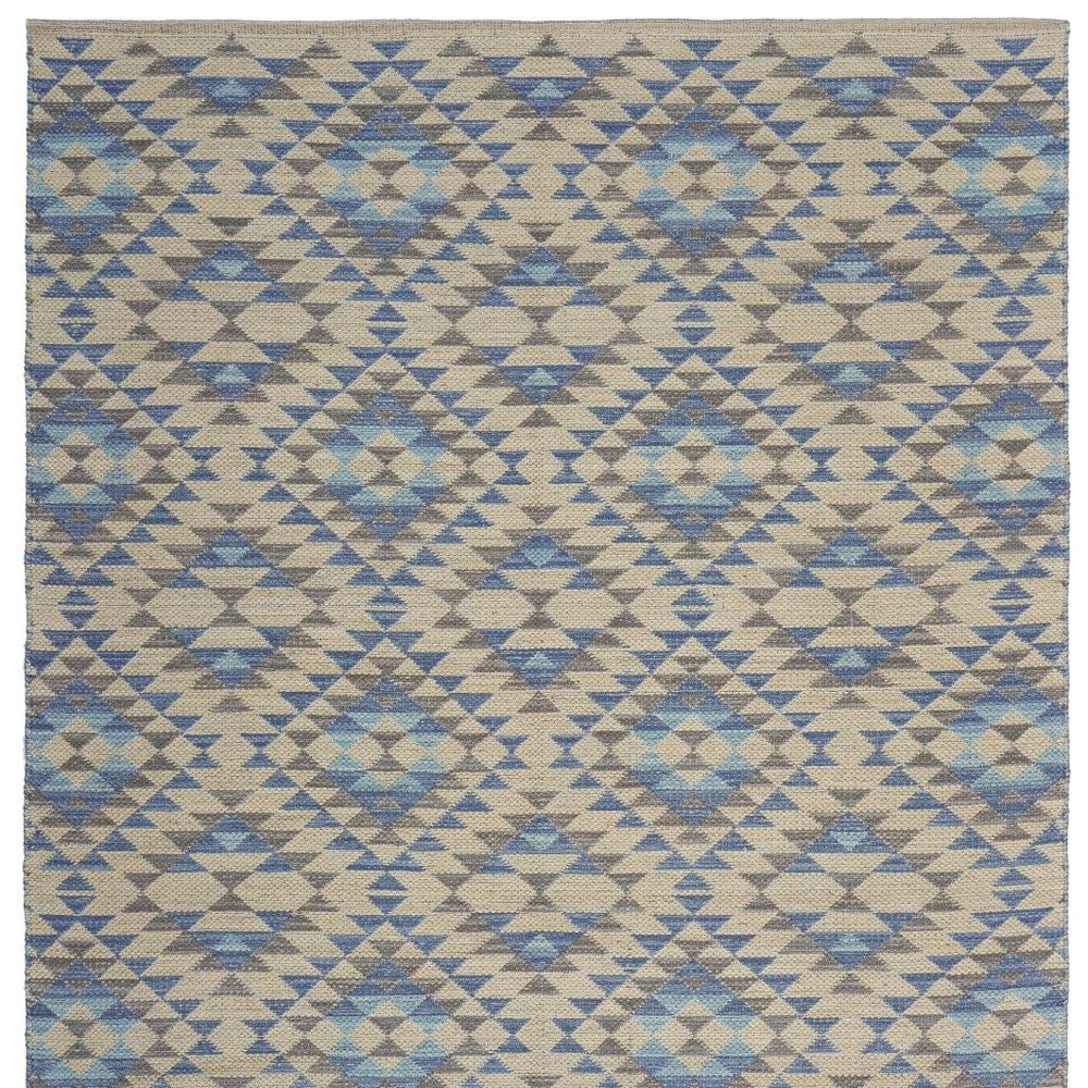 3' x 5' Blue Decorative Lattice Area Rug-3