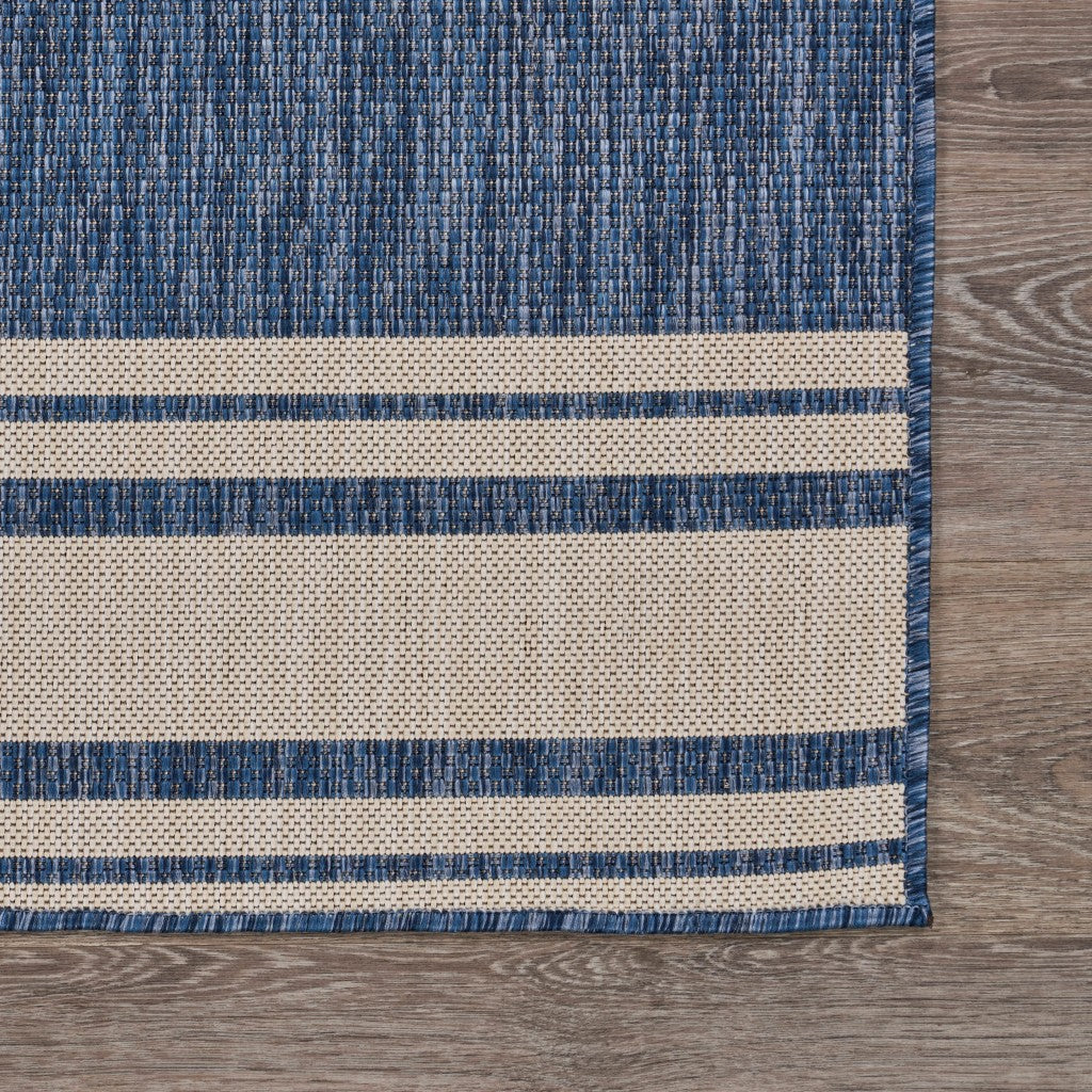 5' X 7' Blue And Gray Indoor Outdoor Area Rug-6