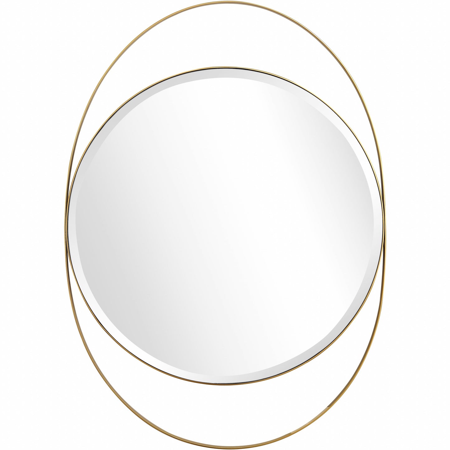 39" Gold Oval Metal Framed Accent Mirror-0