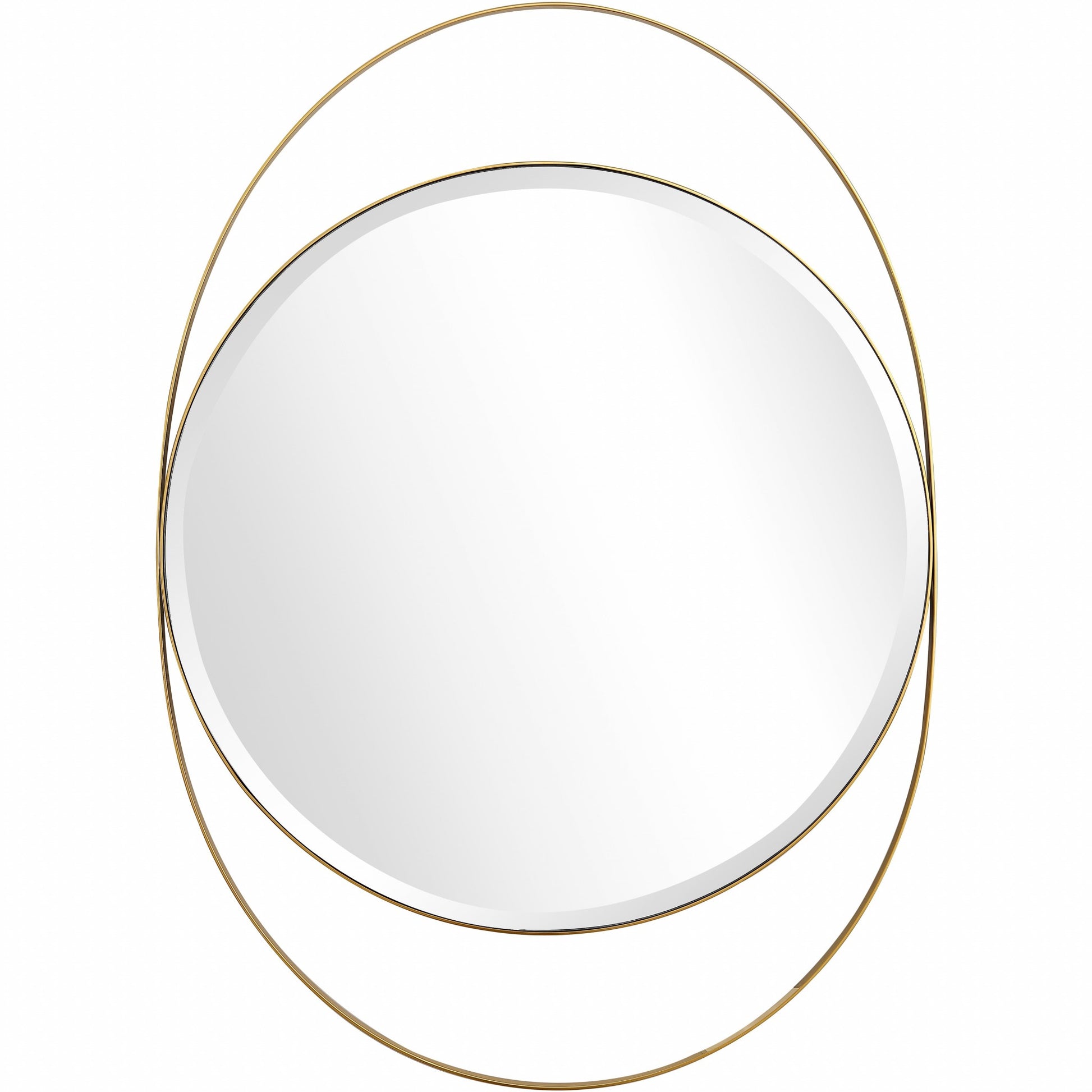 39" Gold Oval Metal Framed Accent Mirror-0