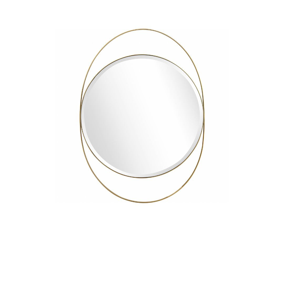 39" Gold Oval Metal Framed Accent Mirror-3