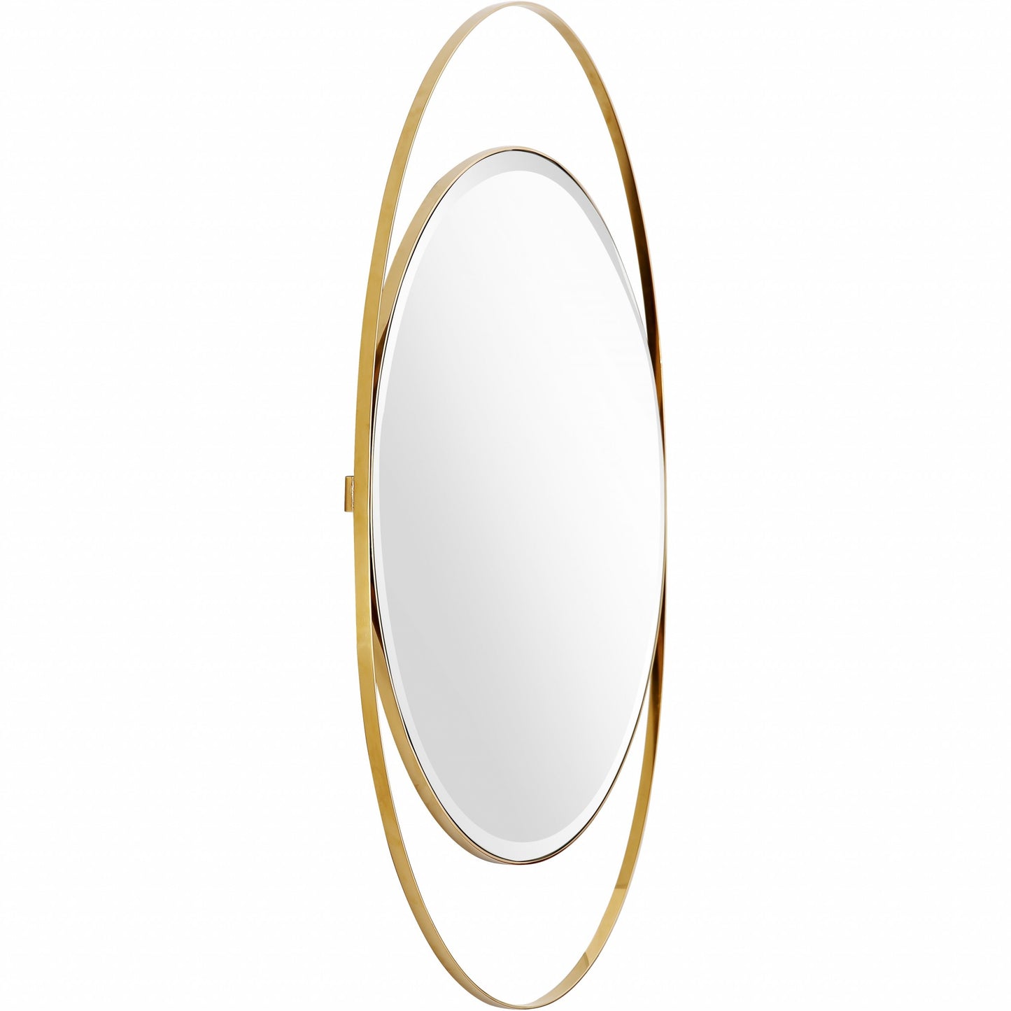 39" Gold Oval Metal Framed Accent Mirror-1