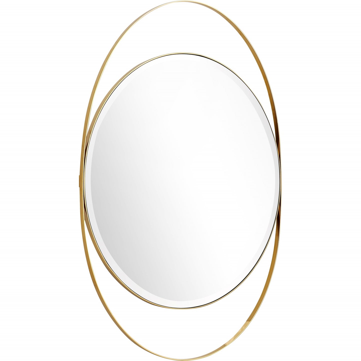 39" Gold Oval Metal Framed Accent Mirror-2
