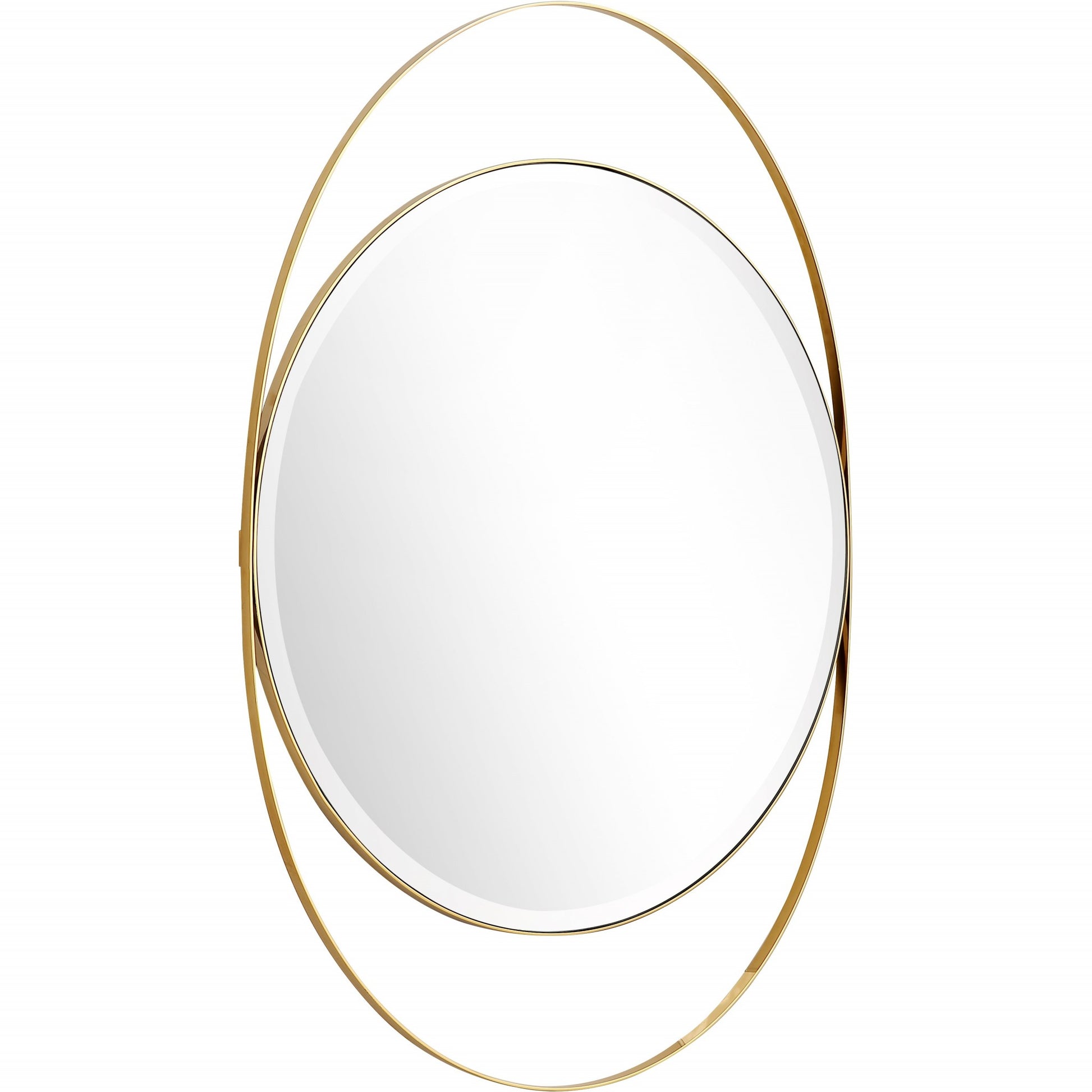 39" Gold Oval Metal Framed Accent Mirror-2