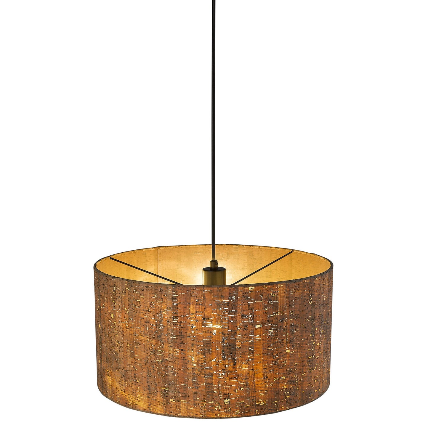 Matte Black Cork Shade Modern One Light Hanging Pendent Lamp-3