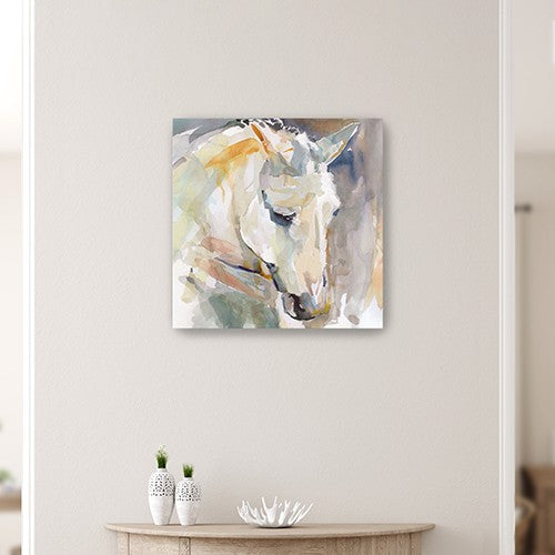 40" x 40" Abstract Watercolor Horse Canvas Wall Art-3
