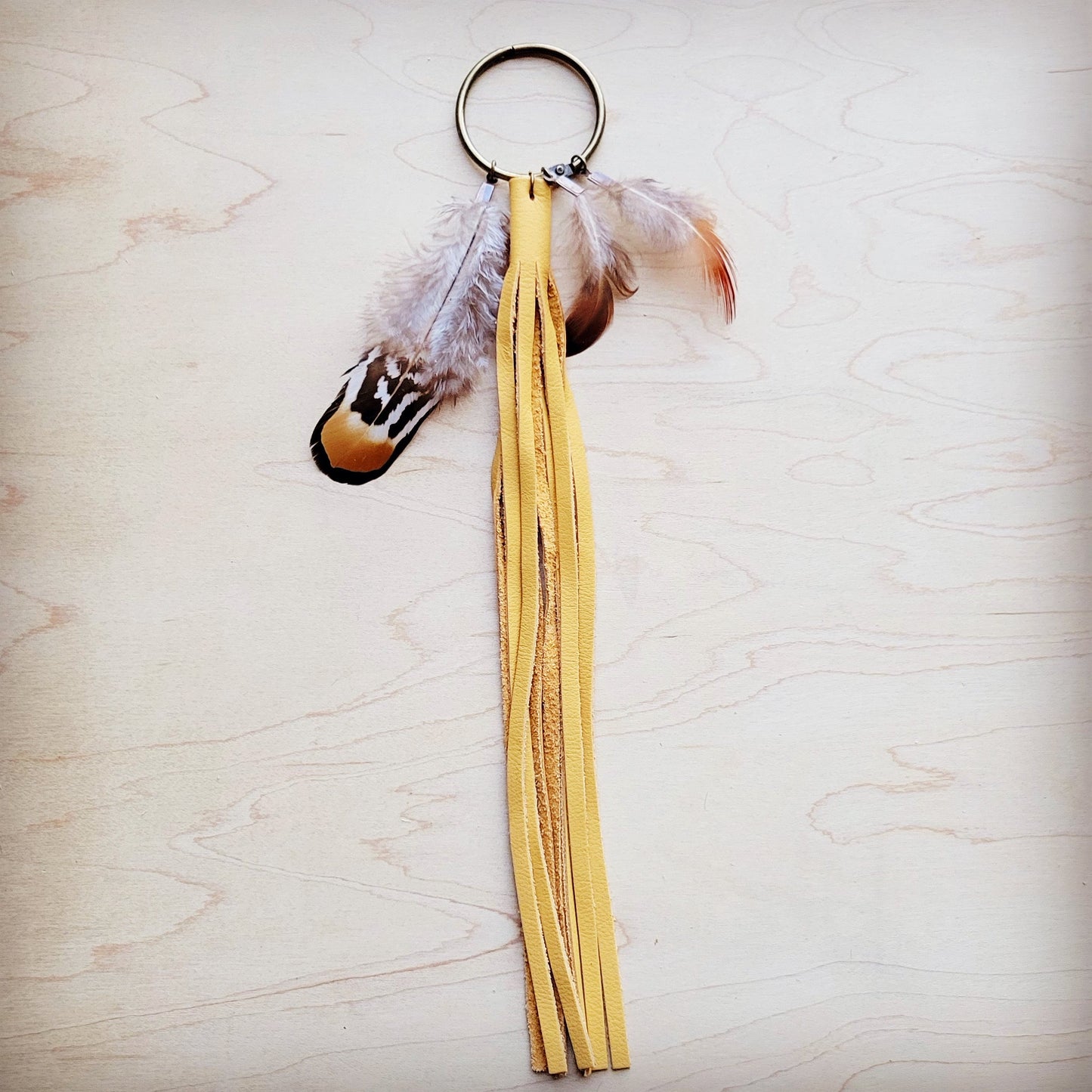 Boho Western Boot Bling Charm with Leather Fringe 500d-3