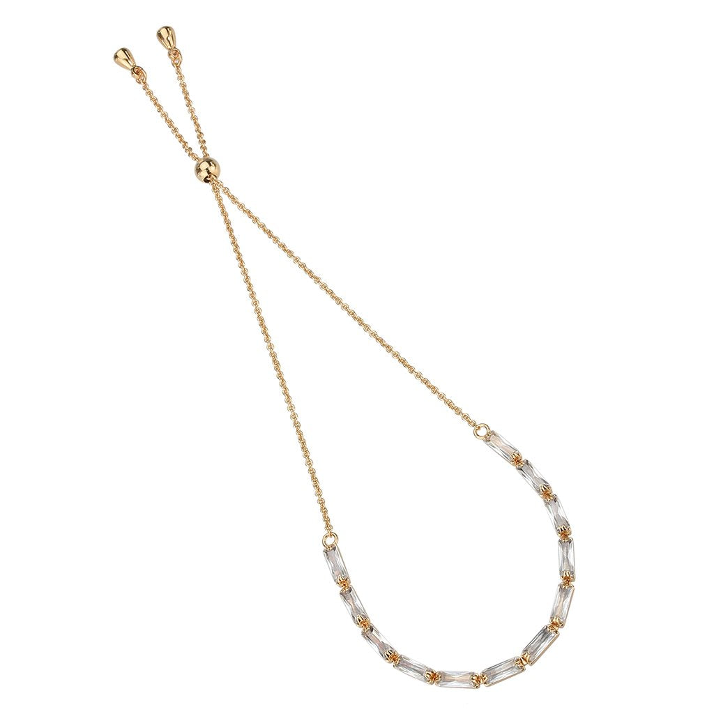 3W1654 - Rose Gold Brass Bracelet with AAA Grade CZ in Clear-2