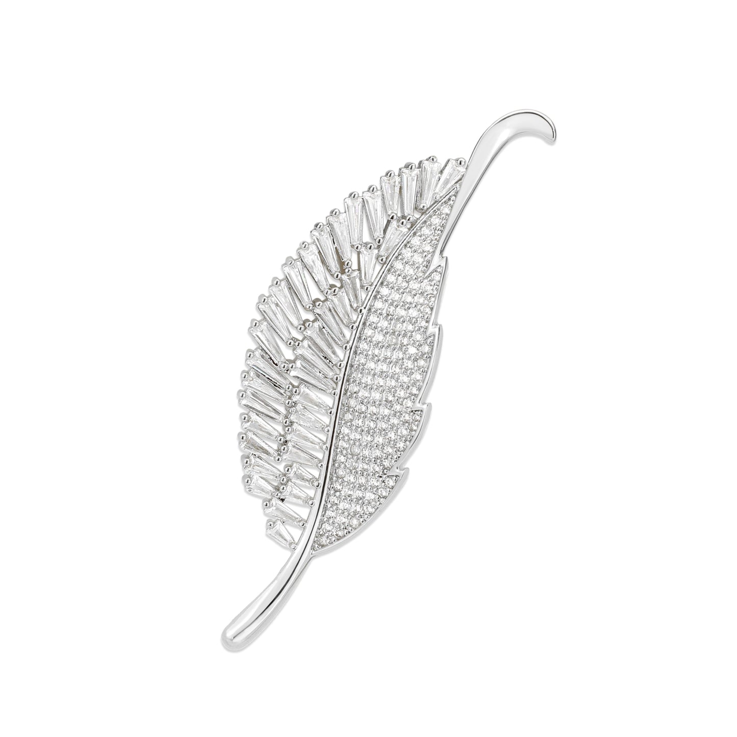 3W1765 - Imitation Rhodium Brass Brooches with AAA Grade CZ in Clear-2