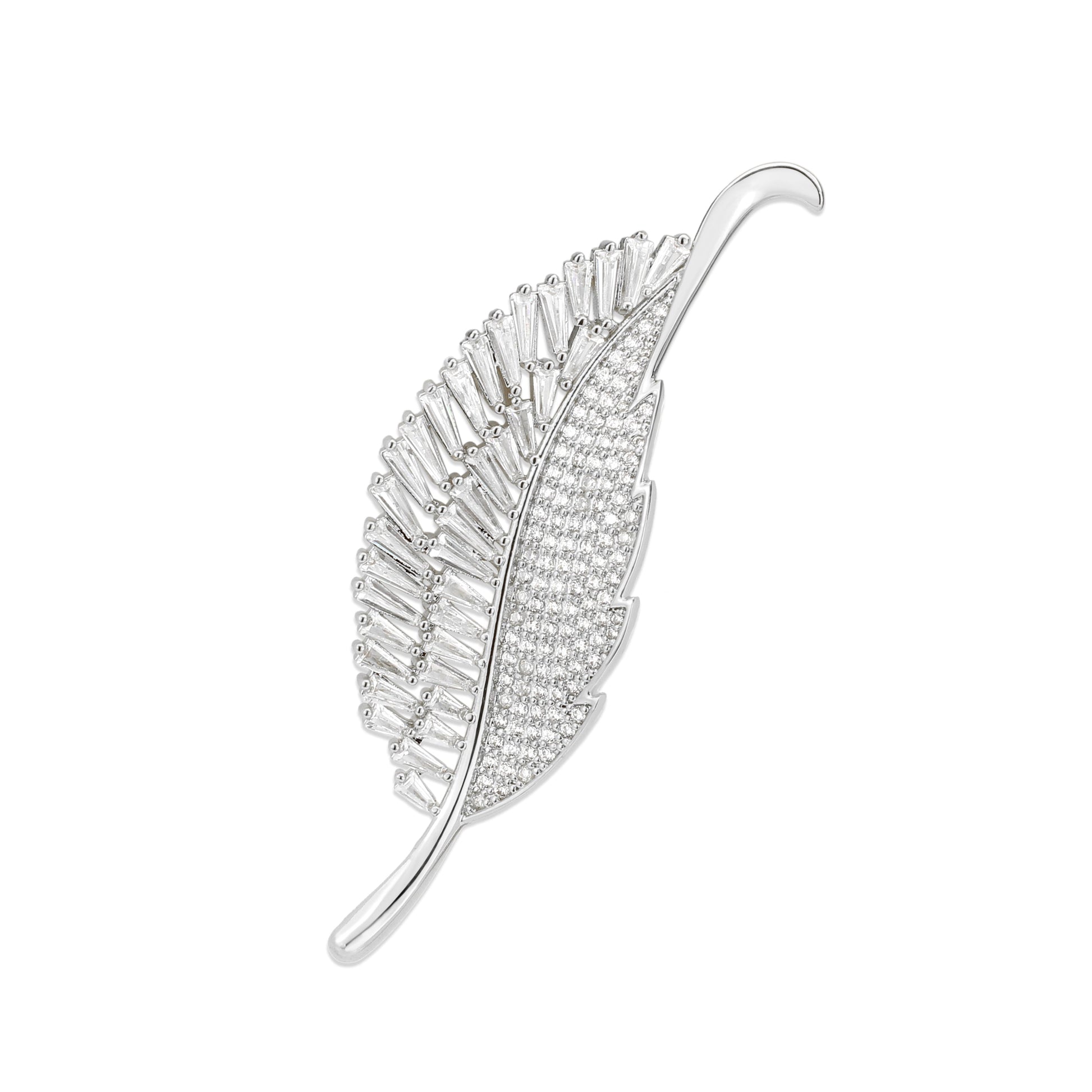 3W1765 - Imitation Rhodium Brass Brooches with AAA Grade CZ in Clear-2
