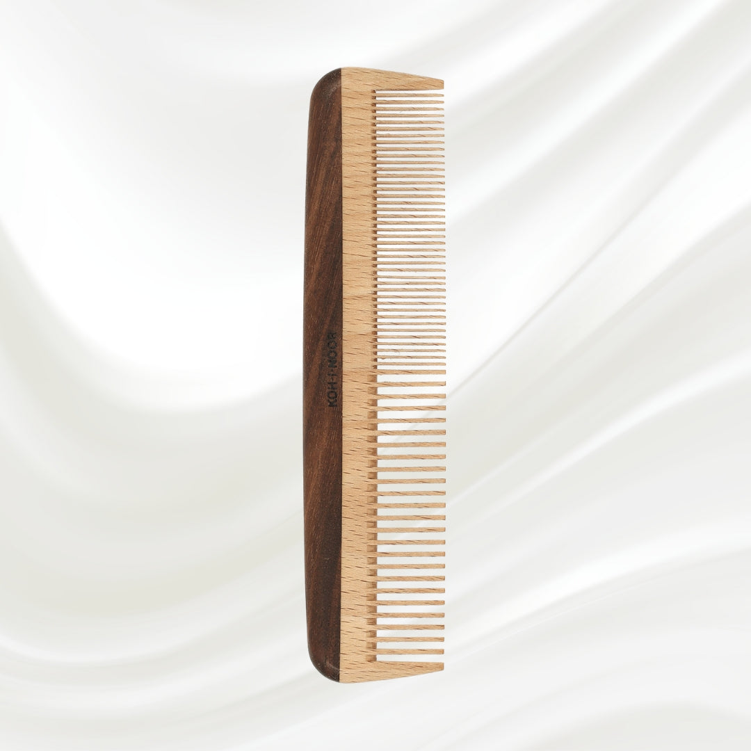 Legno Beech and Kotibe Wood Wide and Close Spread Tooth Comb-1