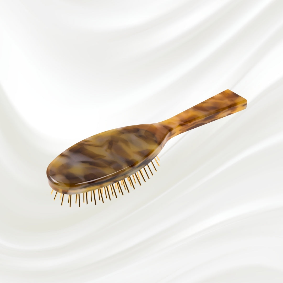 Luxury Pneumatic Hair Brush with Gold Plated Metal Pins - Honey-3