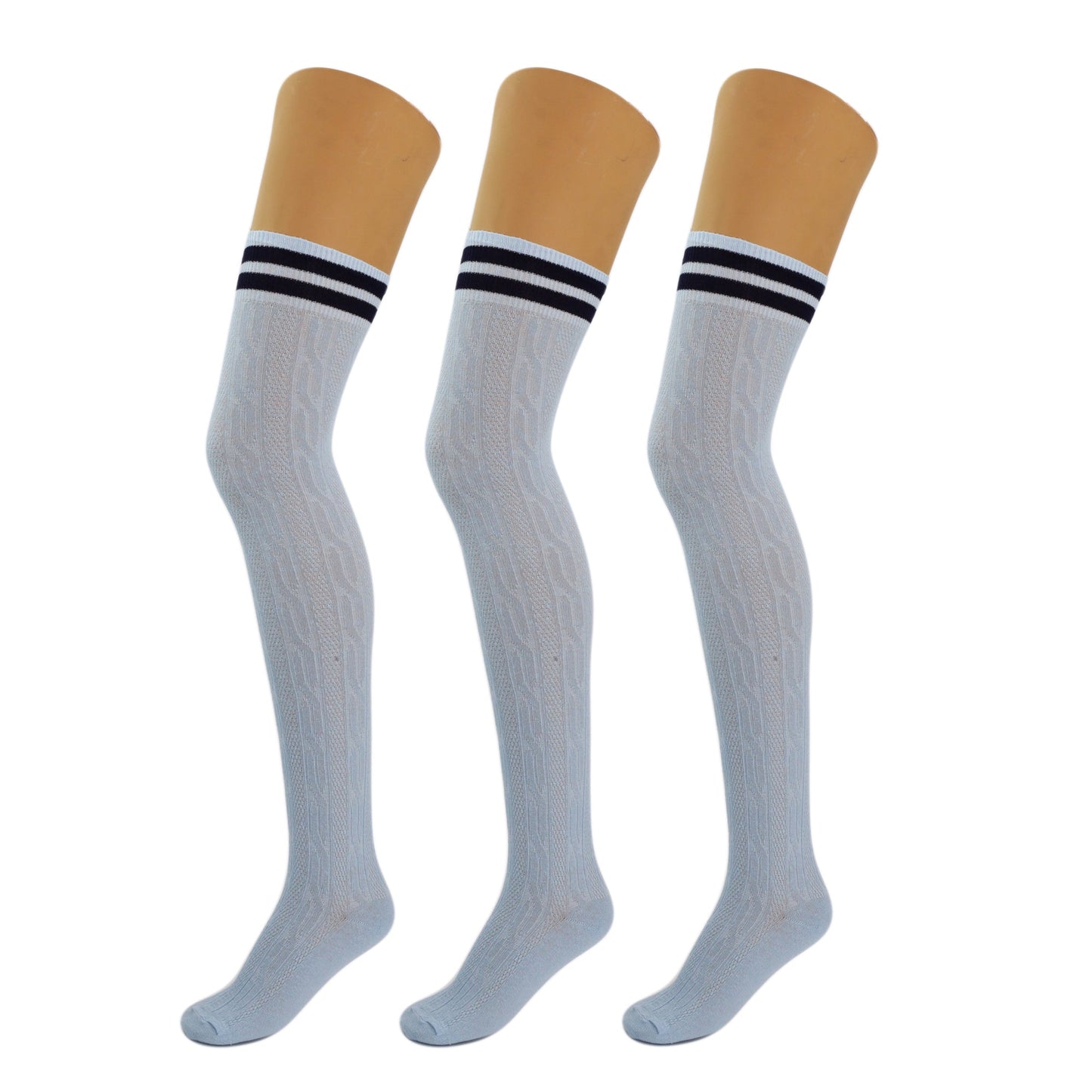 3 Pairs Over-the-Knee Thigh-High Socks for Women – Warm Boot Stockings, Soft & Stretchy Knit, US Size 5-10-4