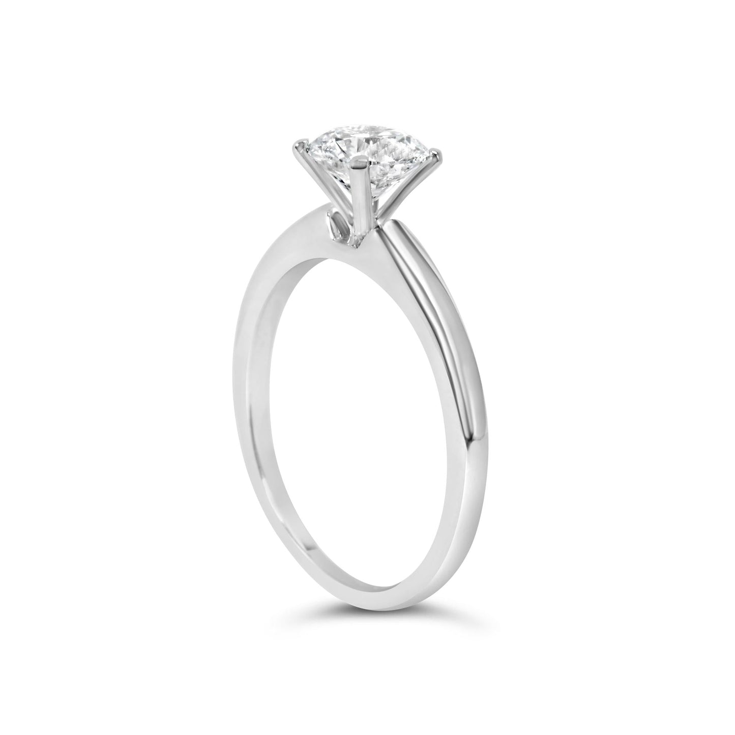 14K White Gold 1.0 Cttw Round Lab Grown Diamond 4 Prong Solitaire Engagement Ring (F-G Color, VS2-SI1 Clarity)-3