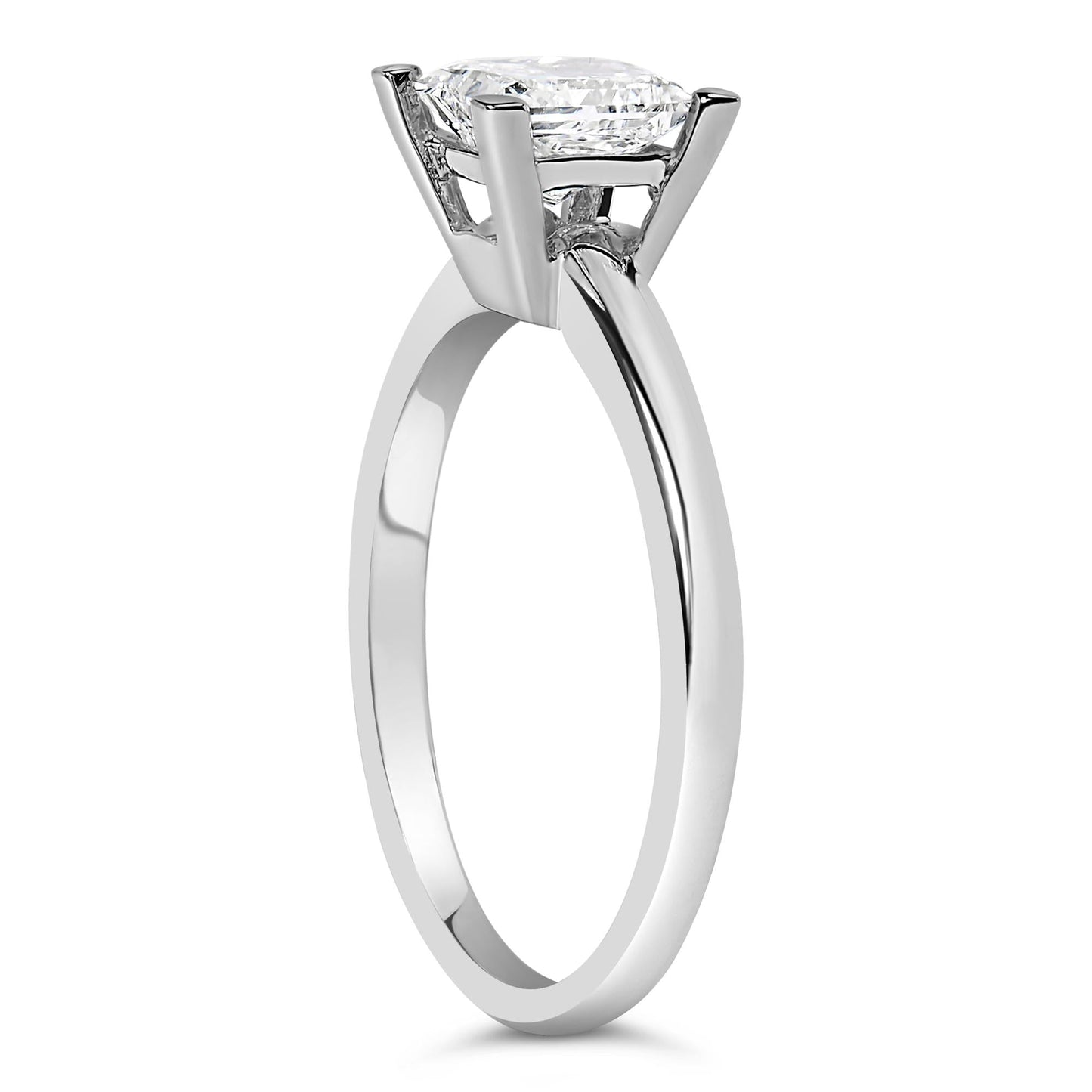 14K White Gold 1.0 Cttw Princess Lab-Grown Diamond Solitaire Engagement Ring (F-G Color, VS1-VS2 Clarity)-3